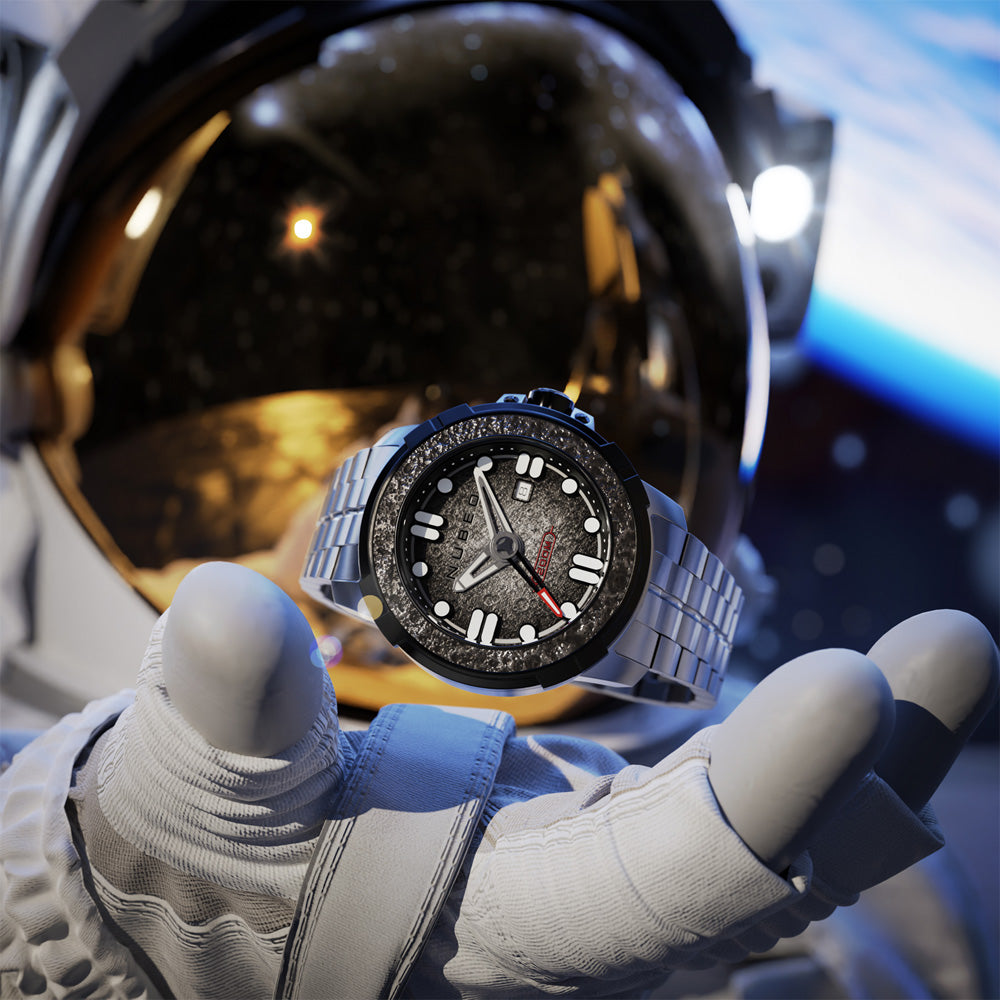 Nubeo Apollo Automatic Silver Luminous Round Dial Men’s Watch – NB-6072-11