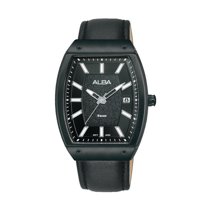 Alba AG8M81X1 Stardust Black Dial With Black Leather Straps