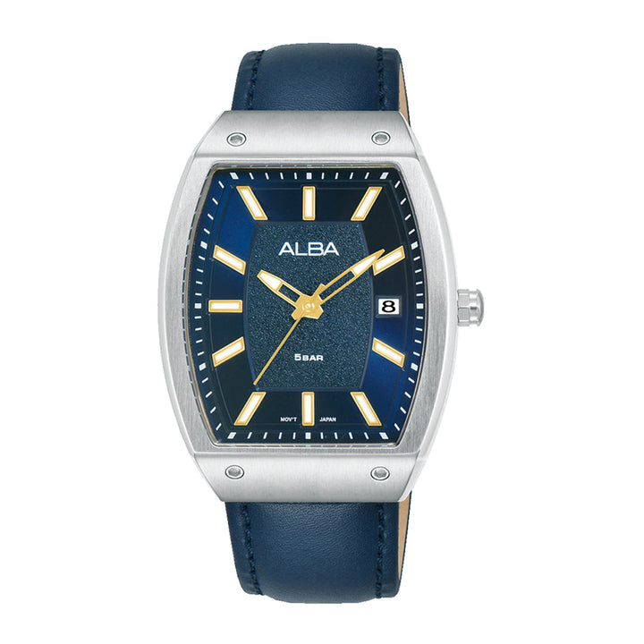 Alba AG8N21X1 Nebula Blue Dial With Blue Leather Straps