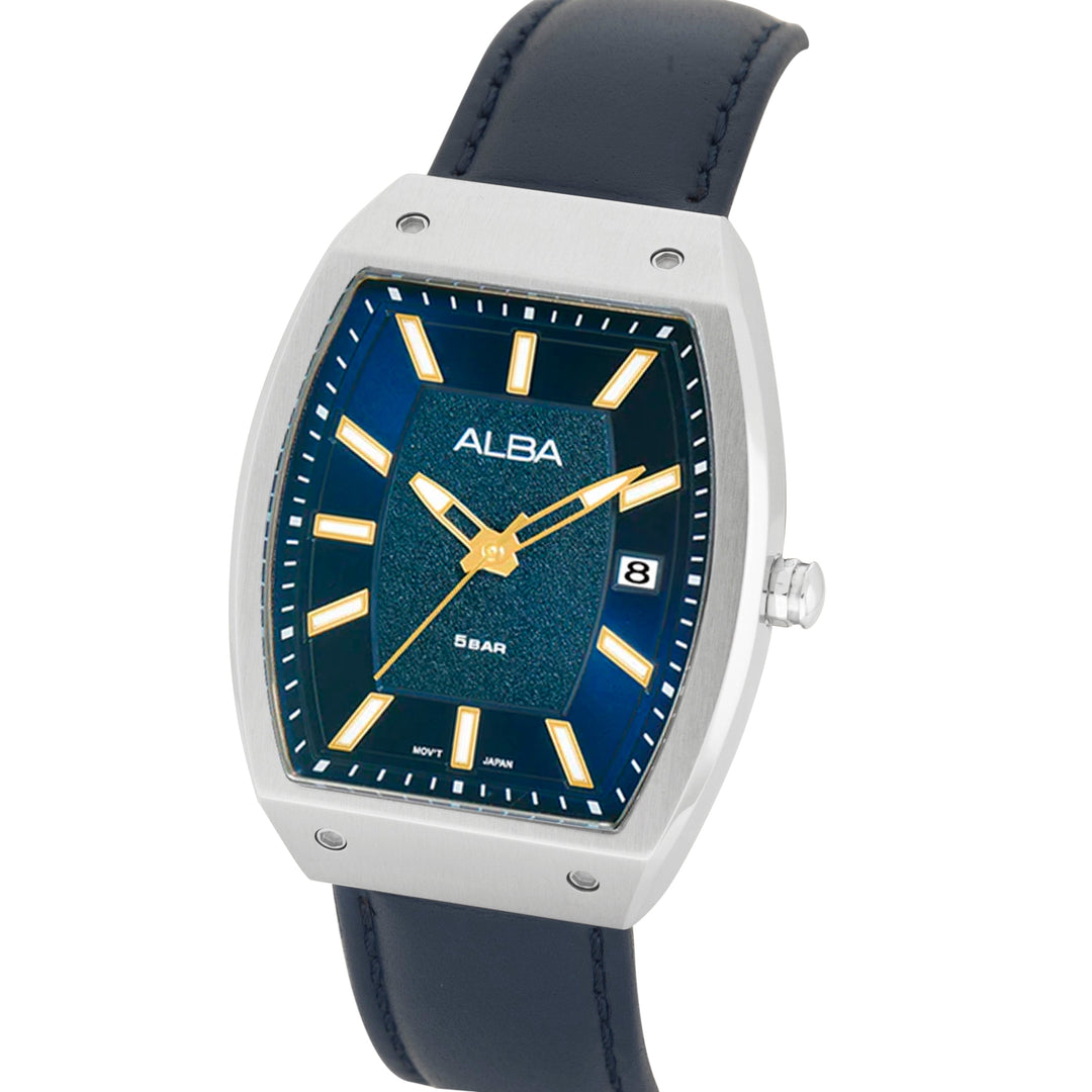 Alba AG8N21X1 Nebula Blue Dial With Blue Leather Straps