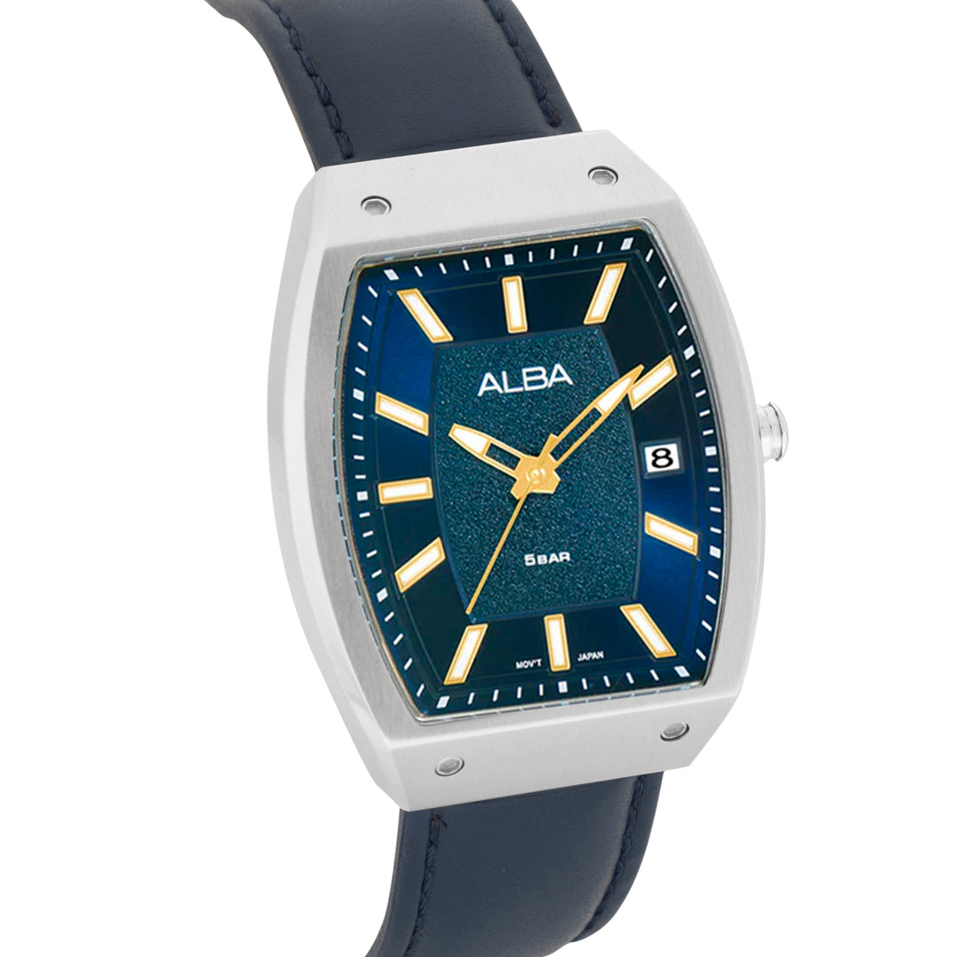 Alba AG8N21X1 Nebula Blue Dial With Blue Leather Straps