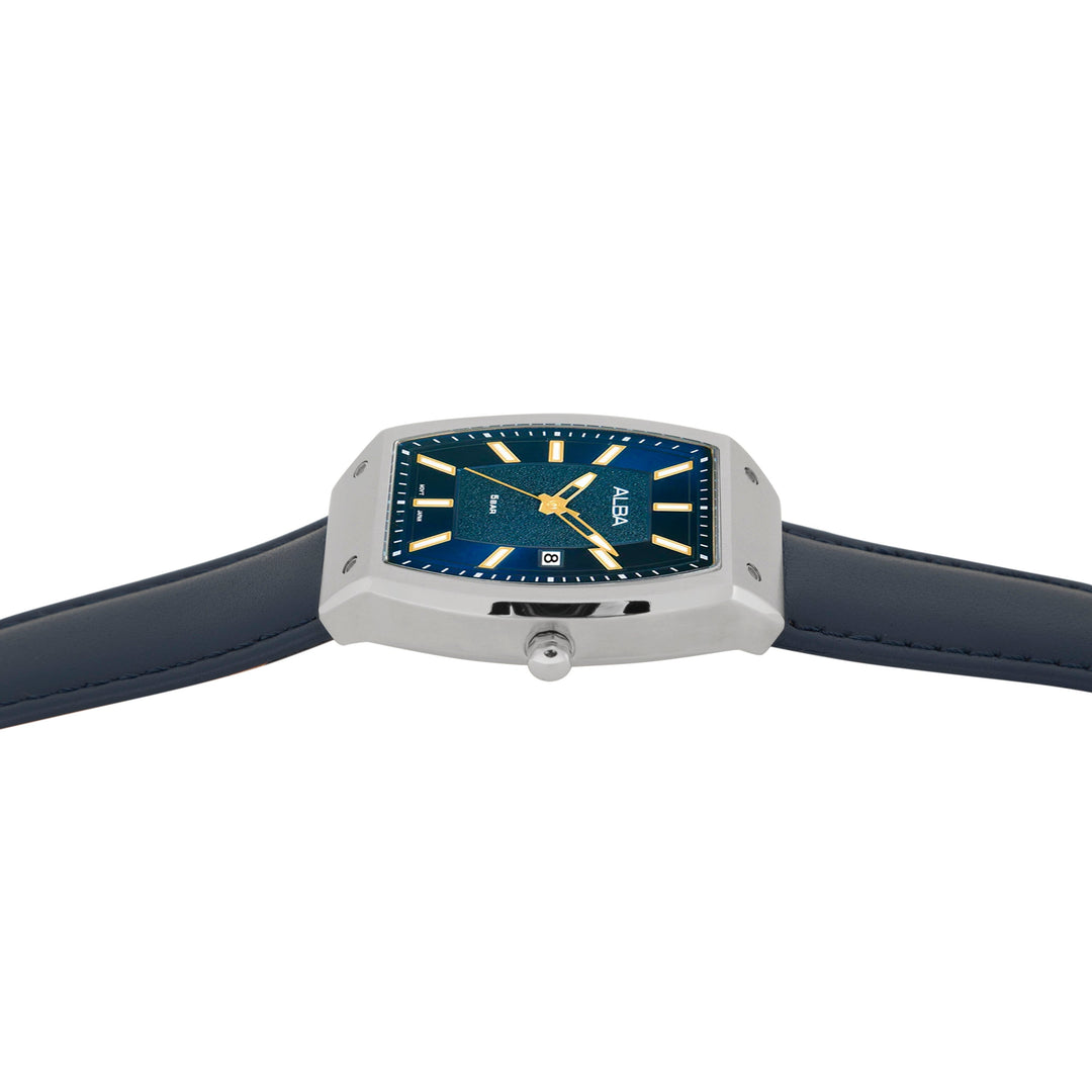 Alba AG8N21X1 Nebula Blue Dial With Blue Leather Straps