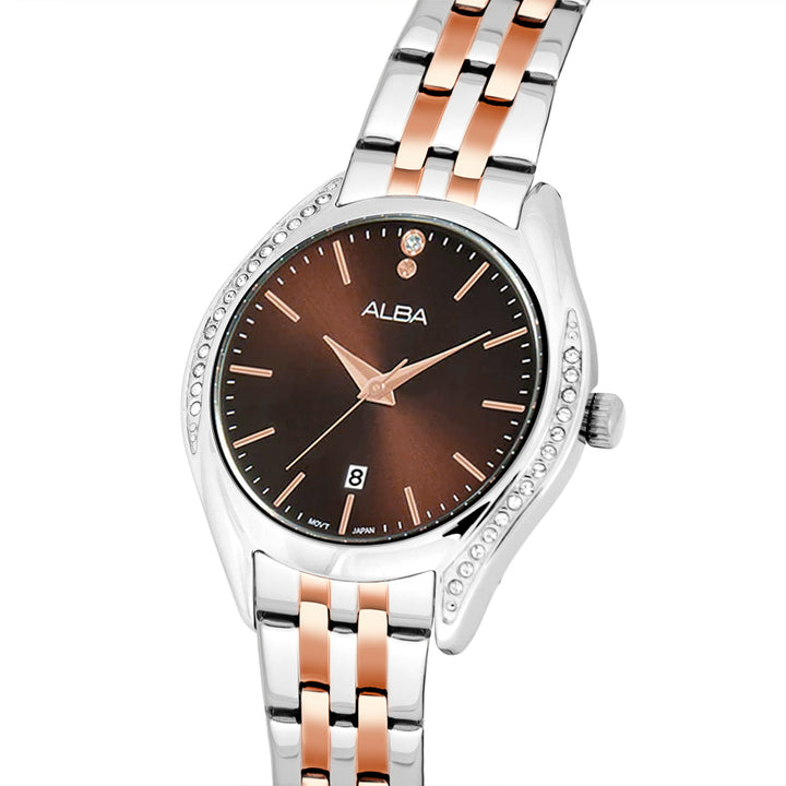 Alba AH7BT1X1 Satin Brown Ladies Watch