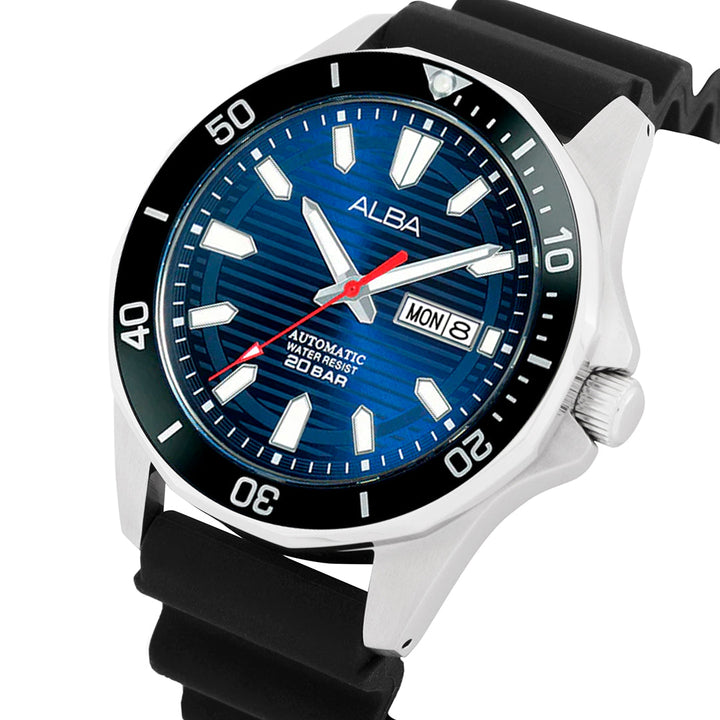 Alba AL4465X1 Azure Dial With Black Rotating Bezel Mechanical