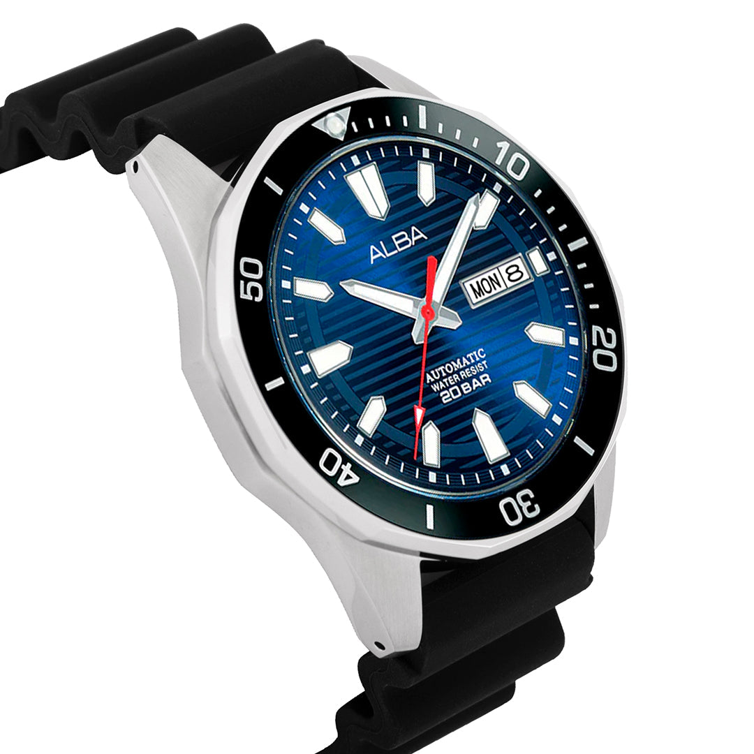 Alba AL4465X1 Azure Dial With Black Rotating Bezel Mechanical