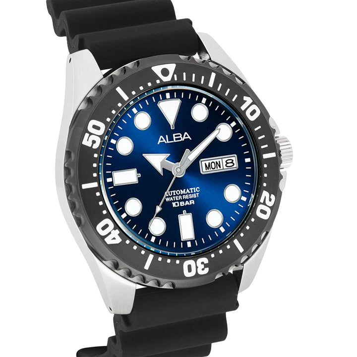 Alba AL4493X1 Deep Blue With Silicone Strap Mechanical