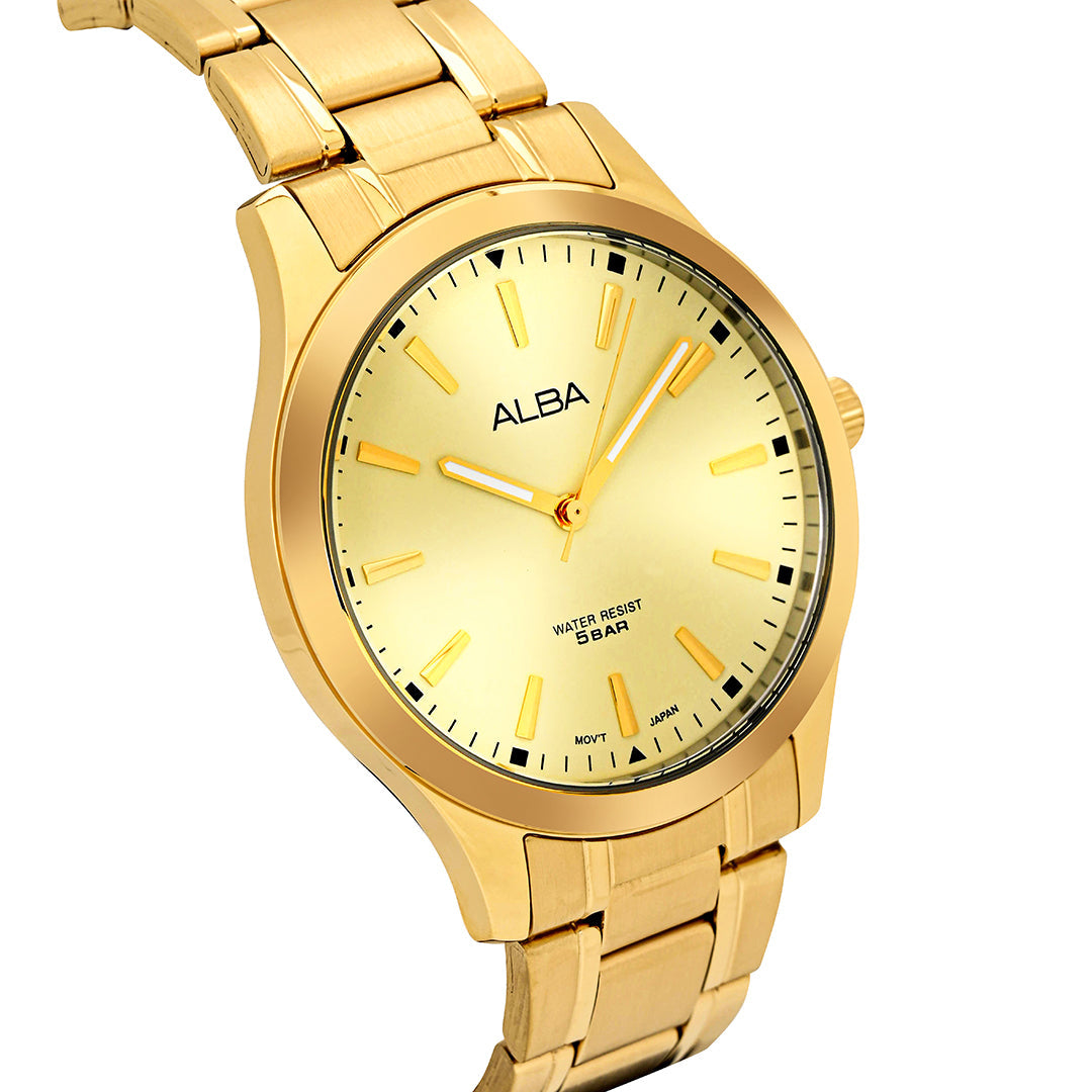 Alba ARX018X1 Gold Metallic Strap Watch