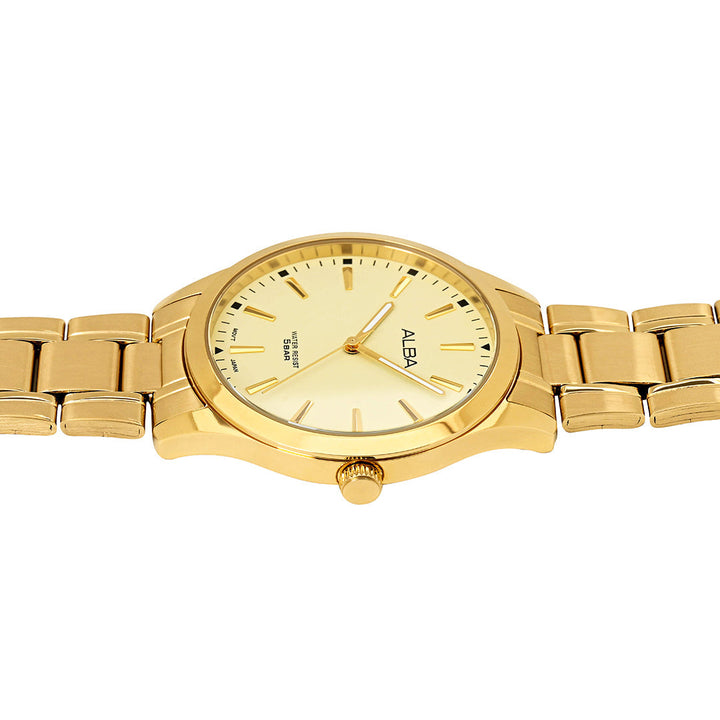 Alba ARX018X1 Gold Metallic Strap Watch