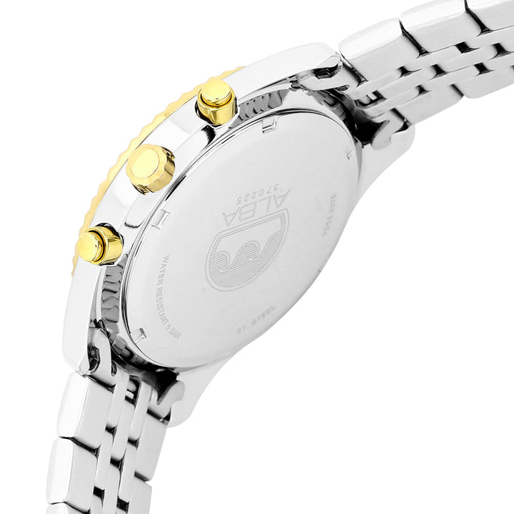 Alba AT3H14X1 White+Gold Dial Chronograph