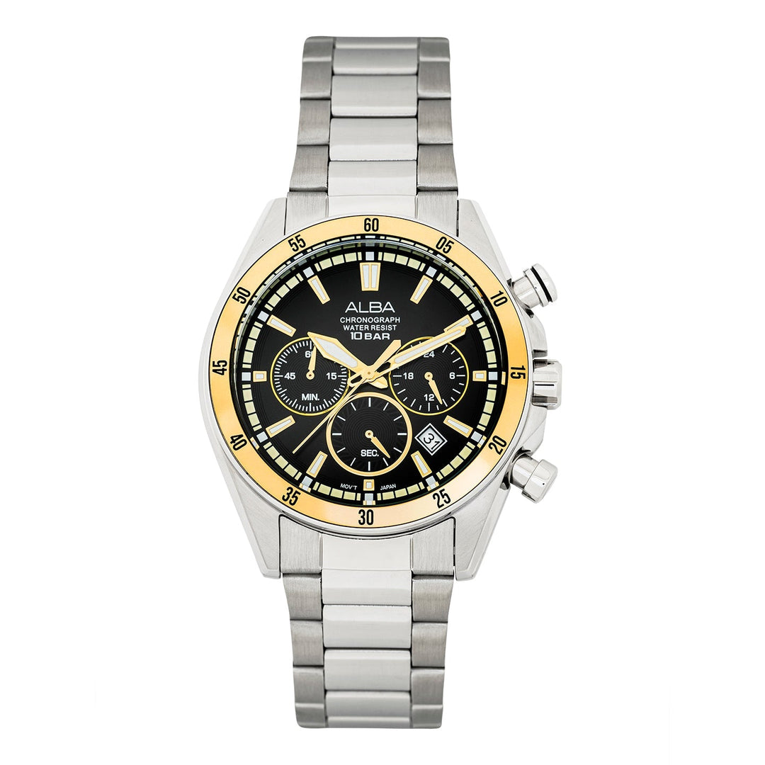 Alba AT3J19X1 Midnight Black Dial Chronograph