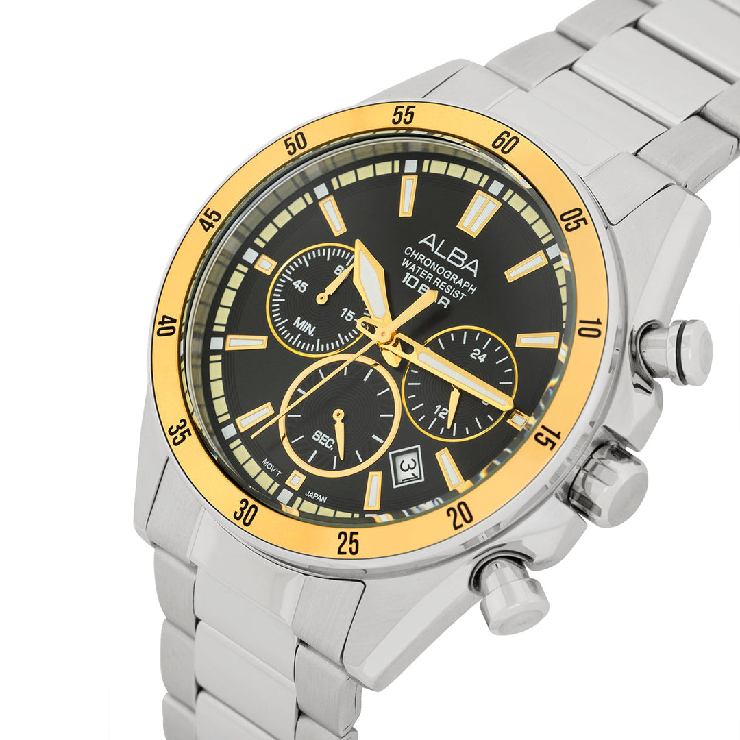 Alba AT3J19X1 Midnight Black Dial Chronograph