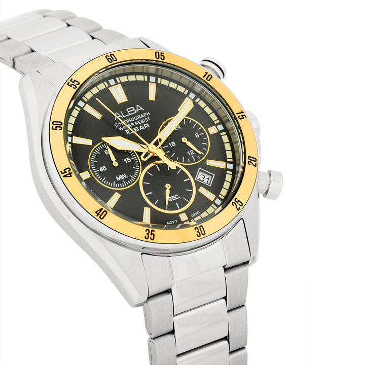 Alba AT3J19X1 Midnight Black Dial Chronograph