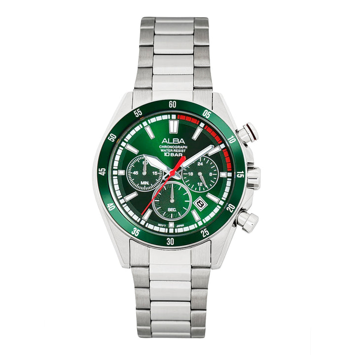 Alba AT3J25X1 Deep Green Dial Chronograph