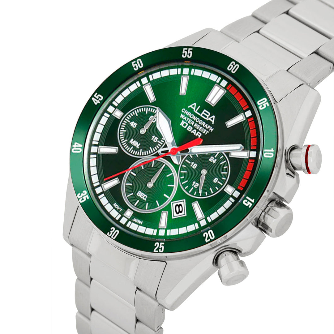 Alba AT3J25X1 Deep Green Dial Chronograph