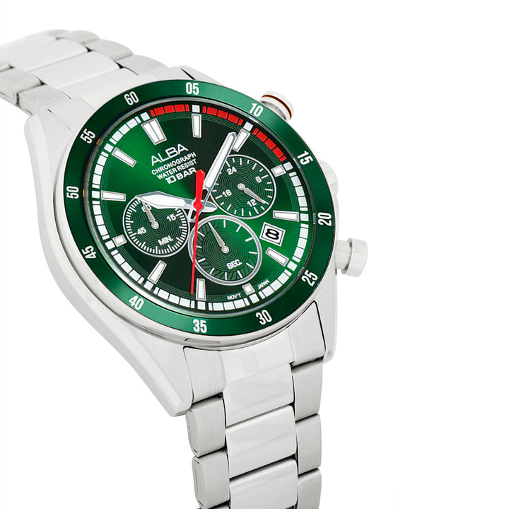 Alba AT3J25X1 Deep Green Dial Chronograph