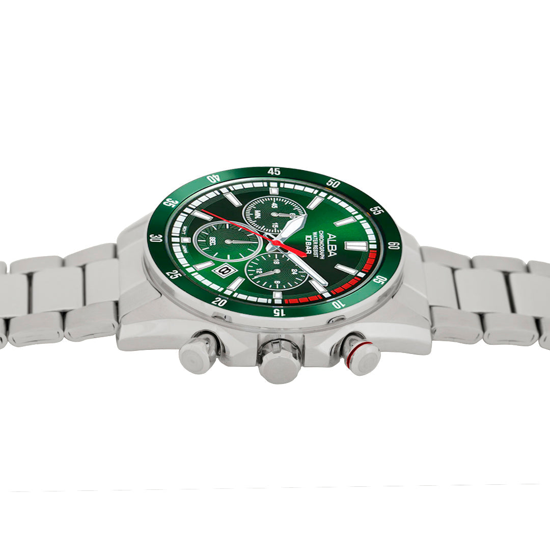 Alba AT3J25X1 Deep Green Dial Chronograph