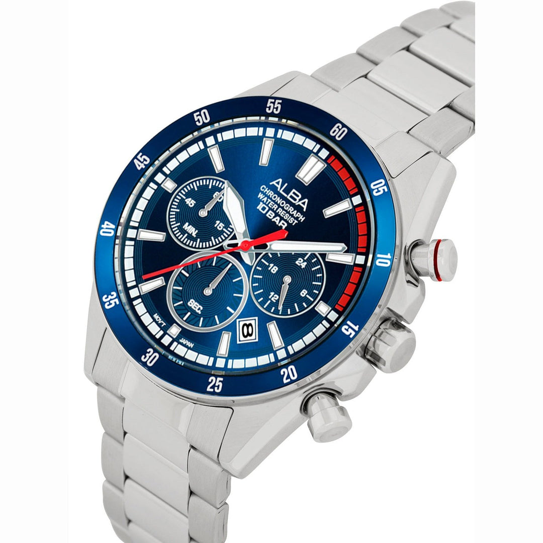 Alba AT3J27X1 Deep Blue Dial Chronograph