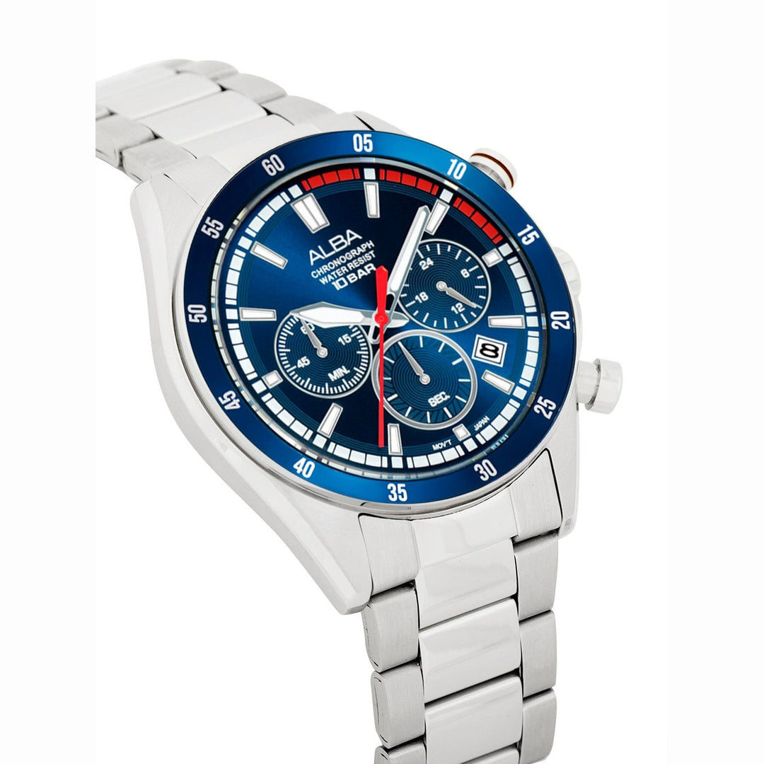 Alba AT3J27X1 Deep Blue Dial Chronograph