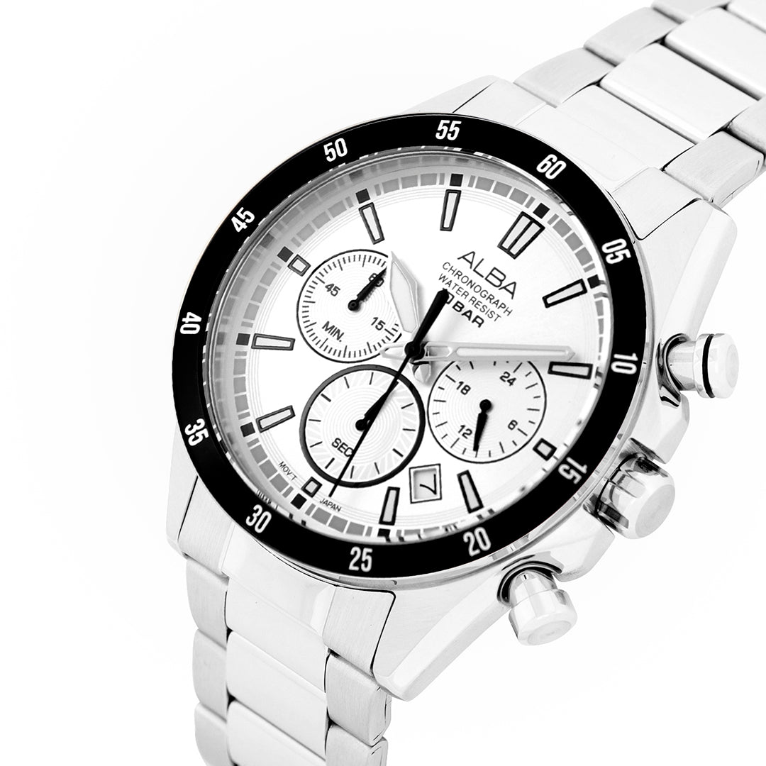 Alba AT3J31X1 Silver-Whit Dial Chronograph