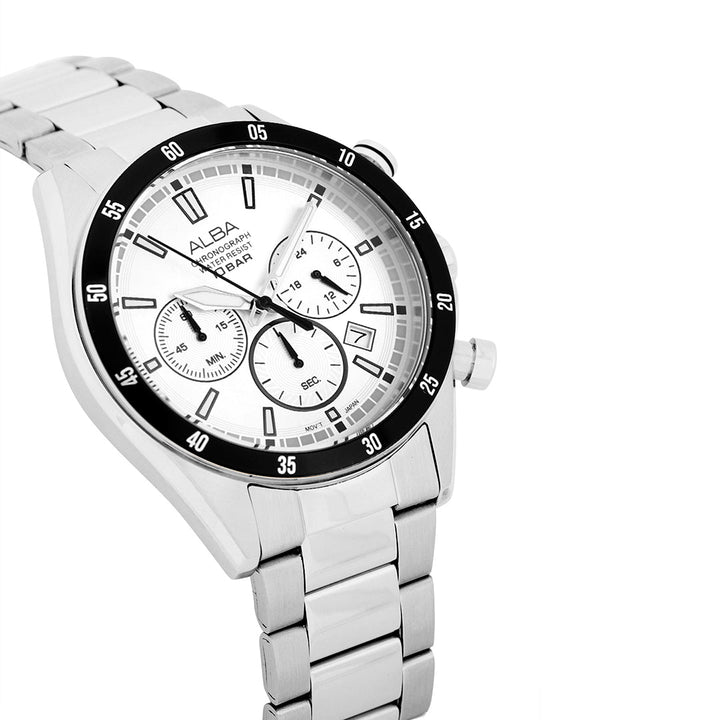 Alba AT3J31X1 Silver-Whit Dial Chronograph