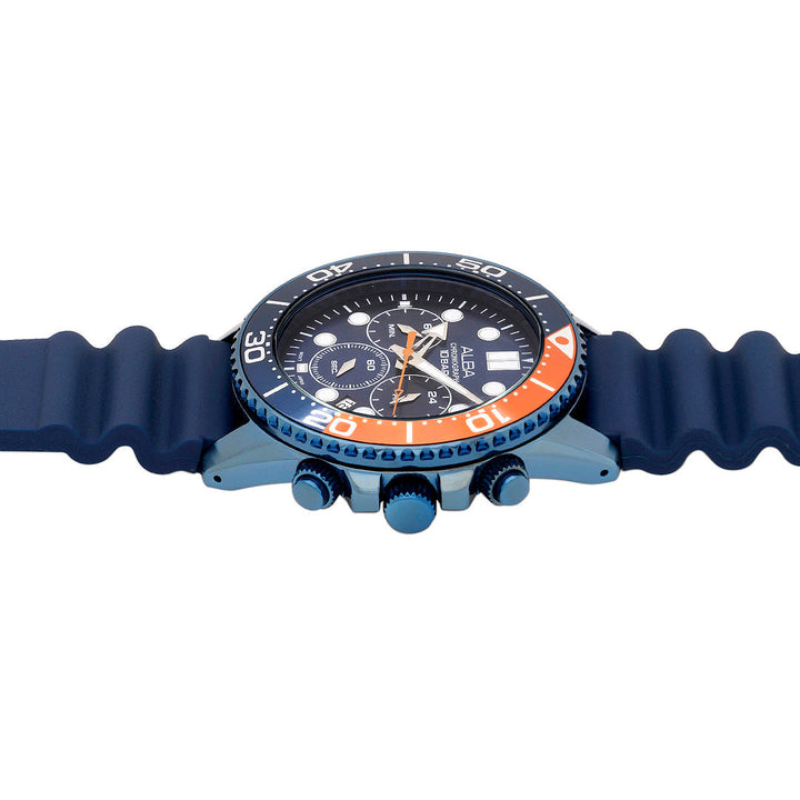 Alba AT3J45X1 Cobalt Blue Dial With Blue+Orange Bezel Chronograph