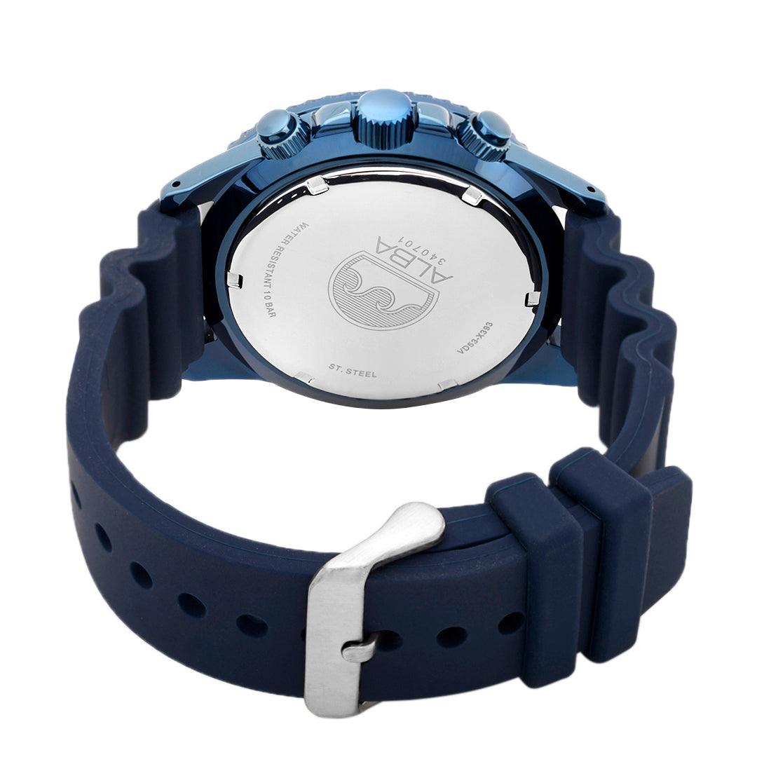 Alba AT3J45X1 Cobalt Blue Dial With Blue+Orange Bezel Chronograph