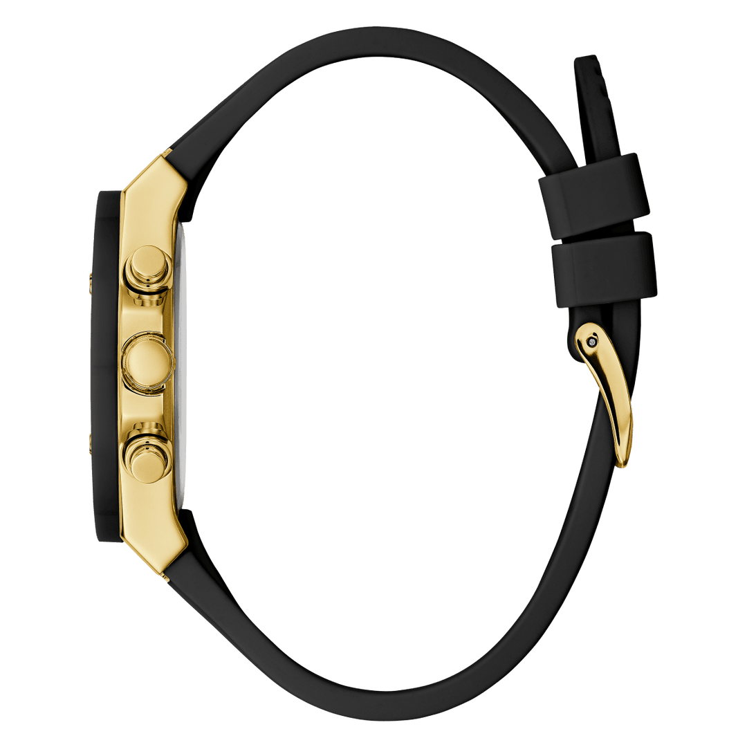 GUESS Ladies Black Gold Tone Multi-Function Watch