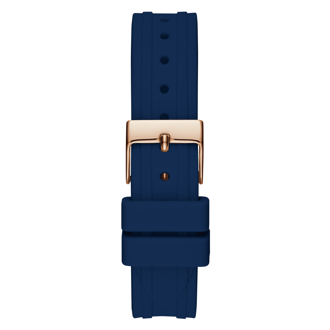 GUESS Ladies Blue Rose Gold Tone Analog Watch