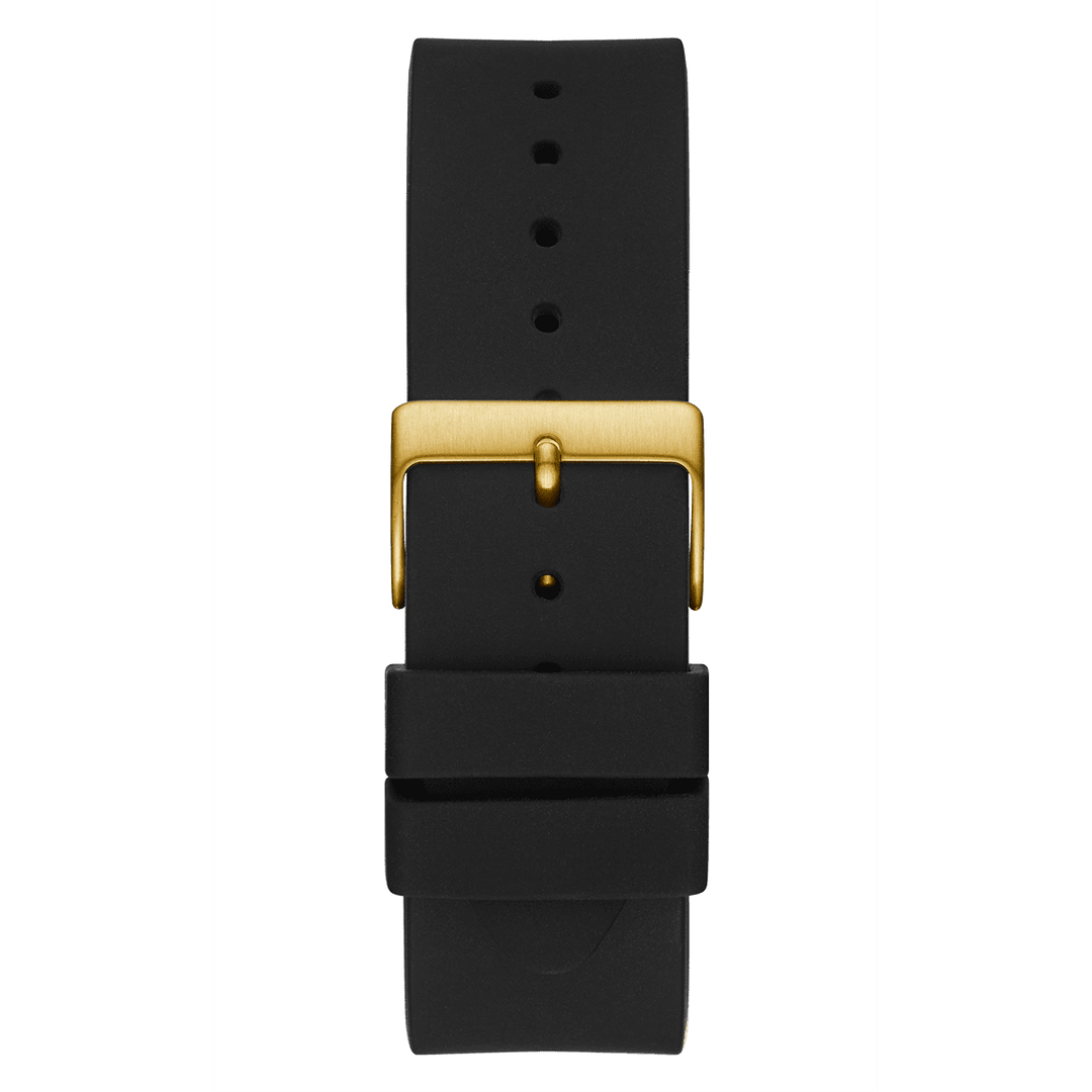 GUESS Mens Black Gold Tone Analog Watch
