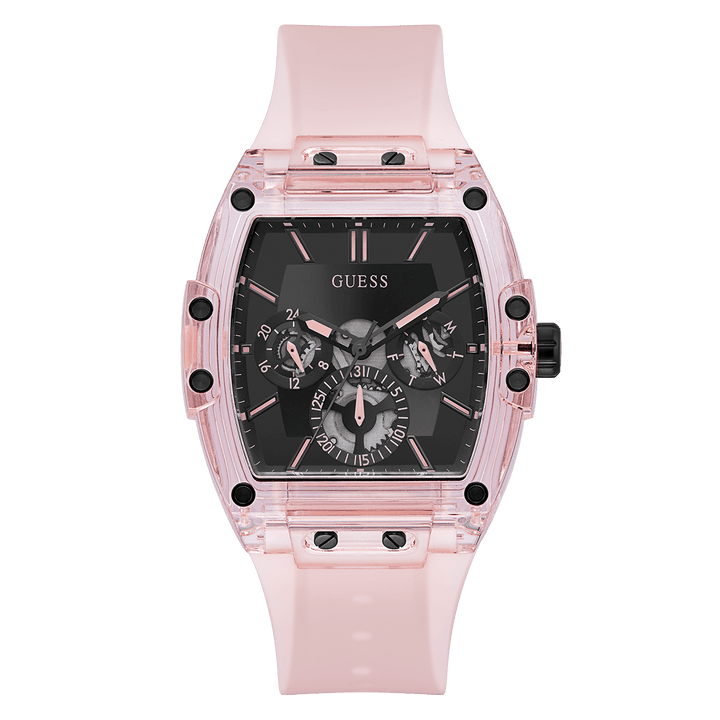 GUESS Mens Pink Multi-Function Watch