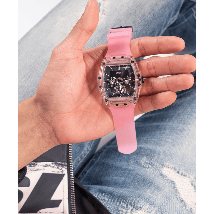GUESS Mens Pink Multi-Function Watch