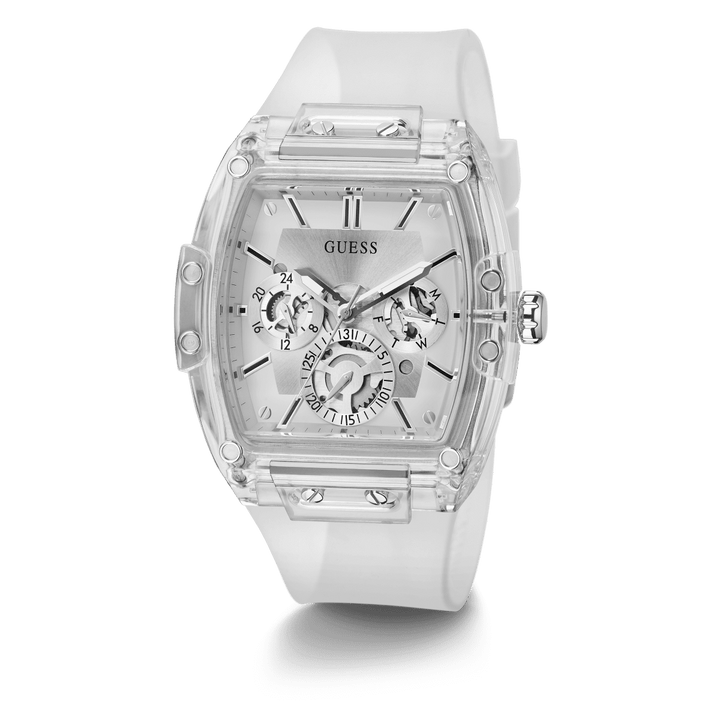 GUESS Mens Clear Multi-Function Watch