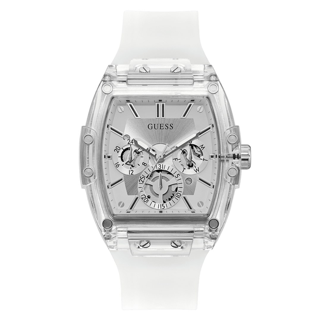 GUESS Mens Clear Multi-Function Watch
