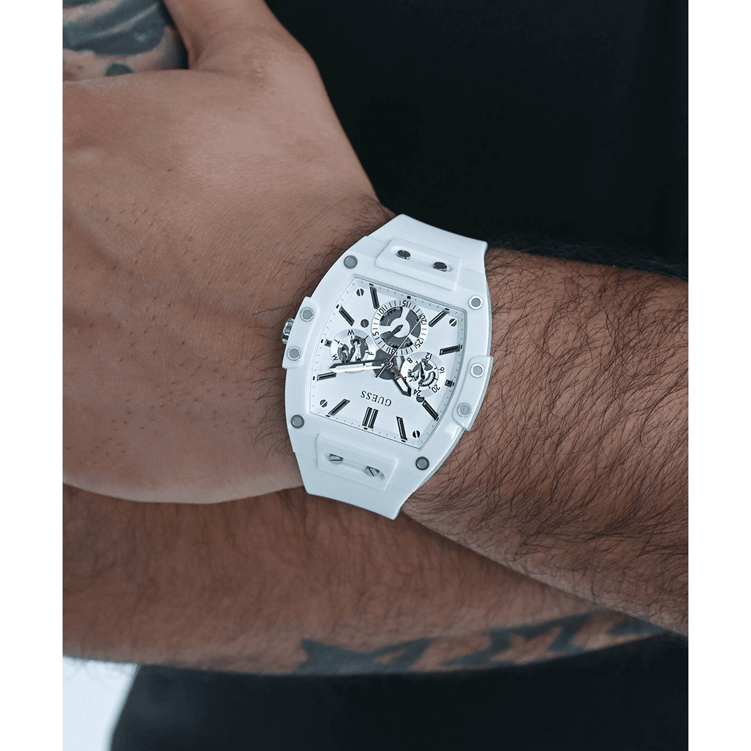 GUESS Mens White Multi-Function Watch