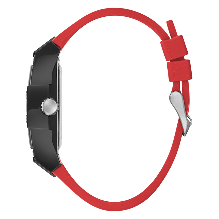 GUESS Mens Red Black Multi-Function Watch