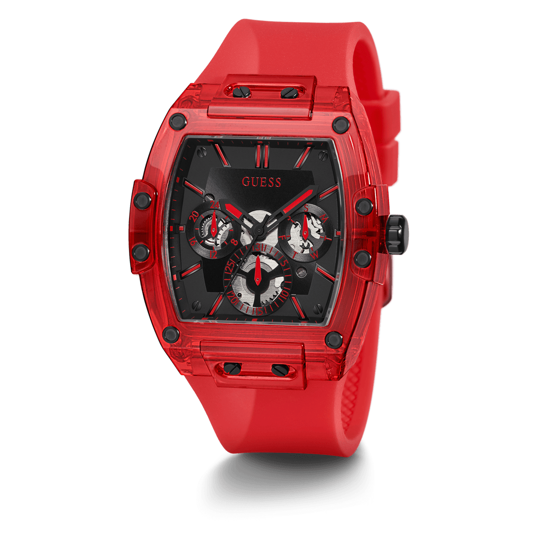 GUESS Mens Red Multi-Function Watch