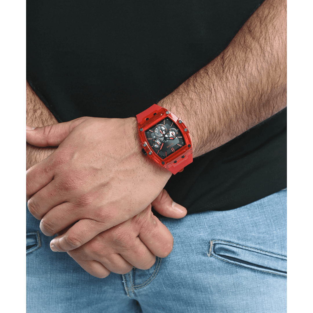 GUESS Mens Red Multi-Function Watch