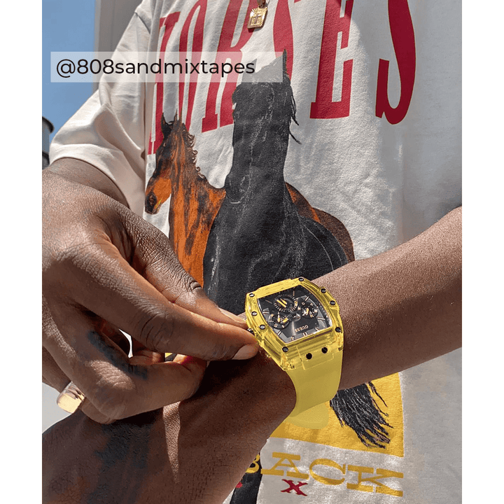 GUESS Mens Yellow Multi-Function Watch