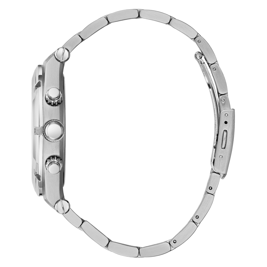 GUESS Mens Silver Tone Multi-Function Watch