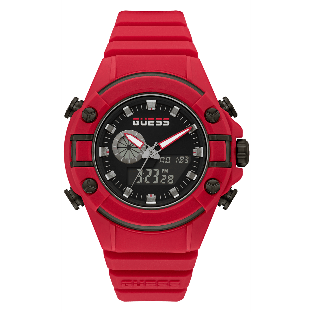 GUESS Mens Red Digital Watch