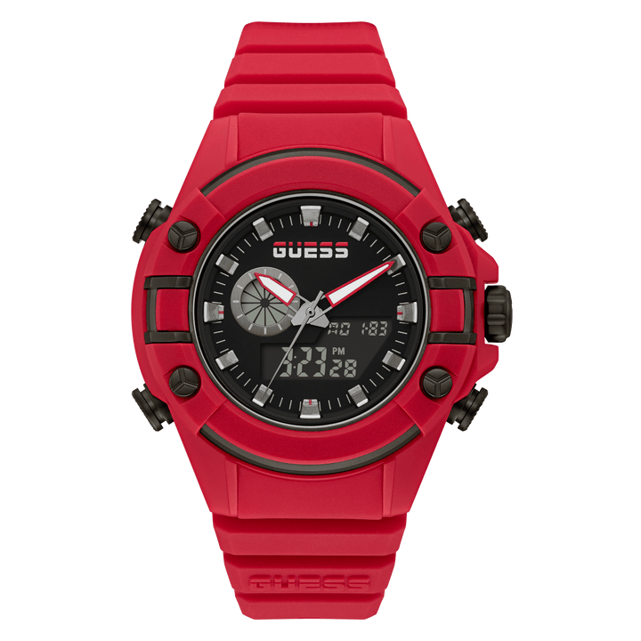 GUESS Mens Red Digital Watch