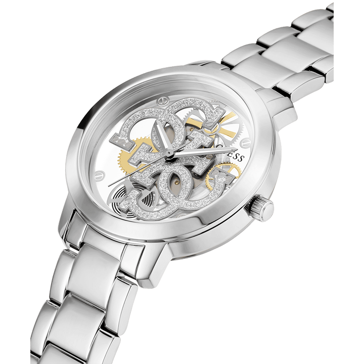 GUESS Ladies Silver Tone Analog Watch