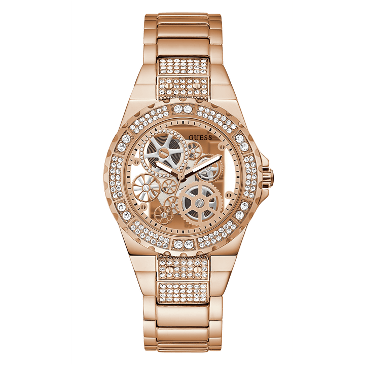 GUESS Ladies Rose Gold Tone Analog Watch