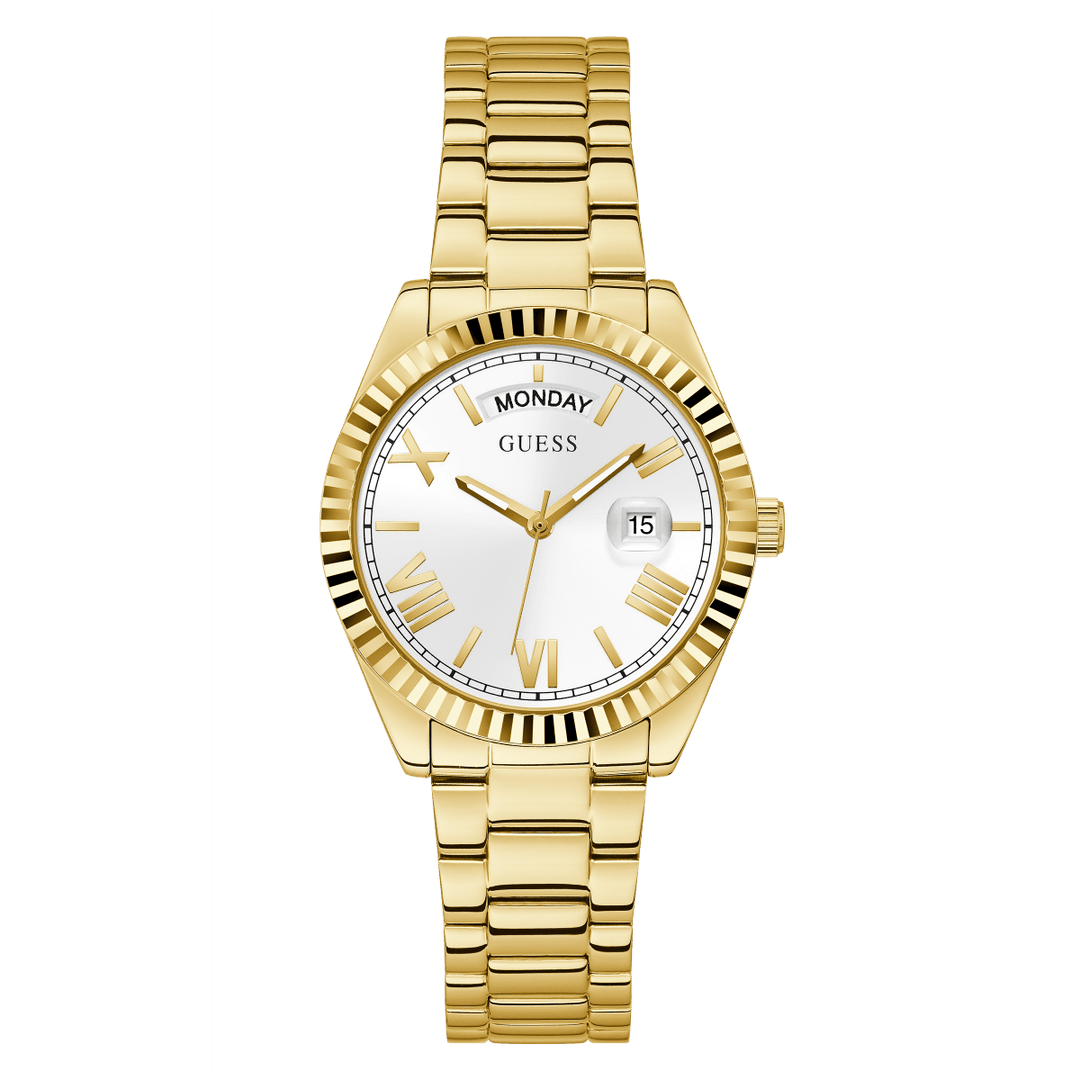 GUESS Ladies Gold Tone Day/Date Watch