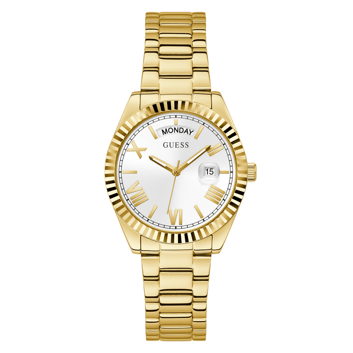 GUESS Ladies Gold Tone Day/Date Watch