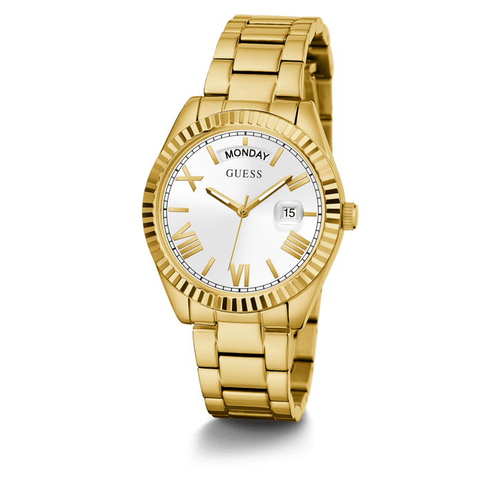GUESS Ladies Gold Tone Day/Date Watch