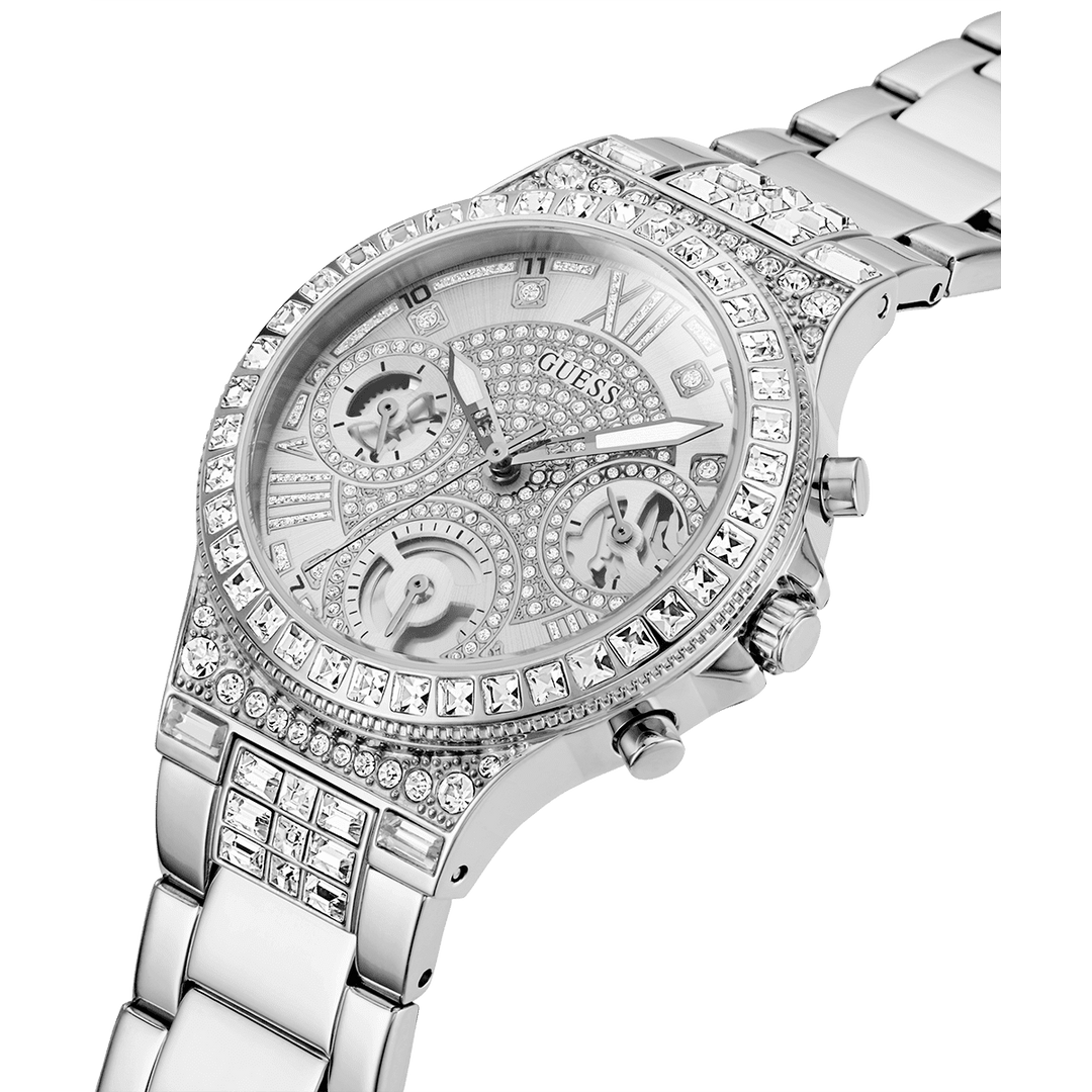 GUESS Ladies Silver Tone Multi-Function Watch