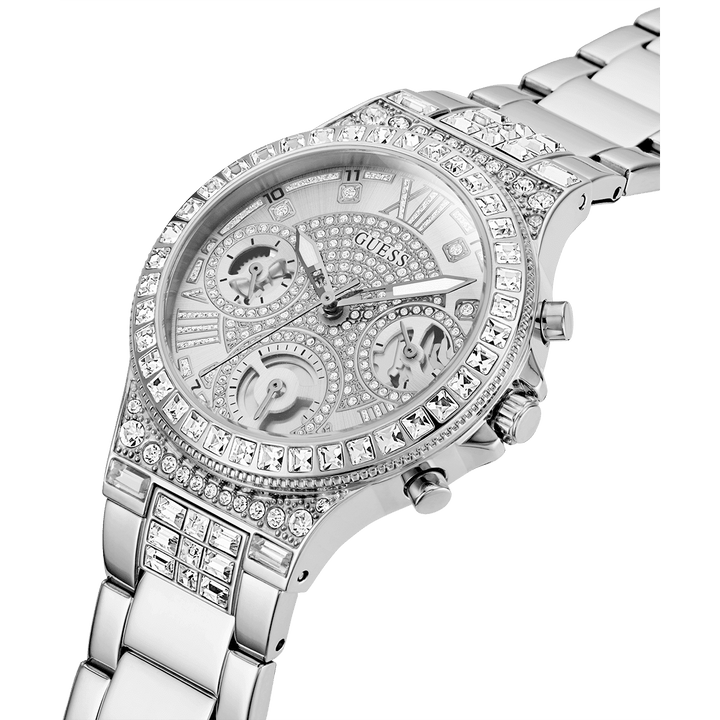 GUESS Ladies Silver Tone Multi-Function Watch