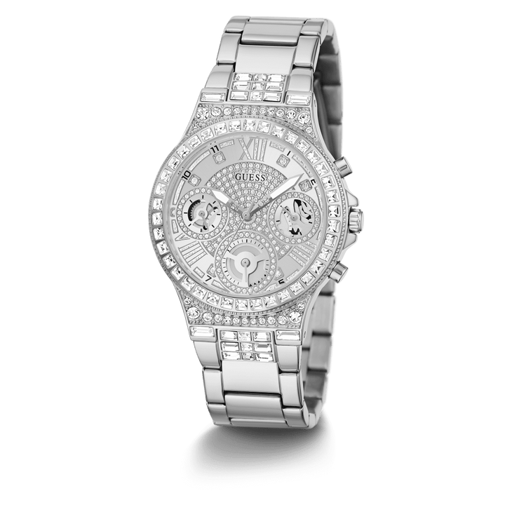GUESS Ladies Silver Tone Multi-Function Watch
