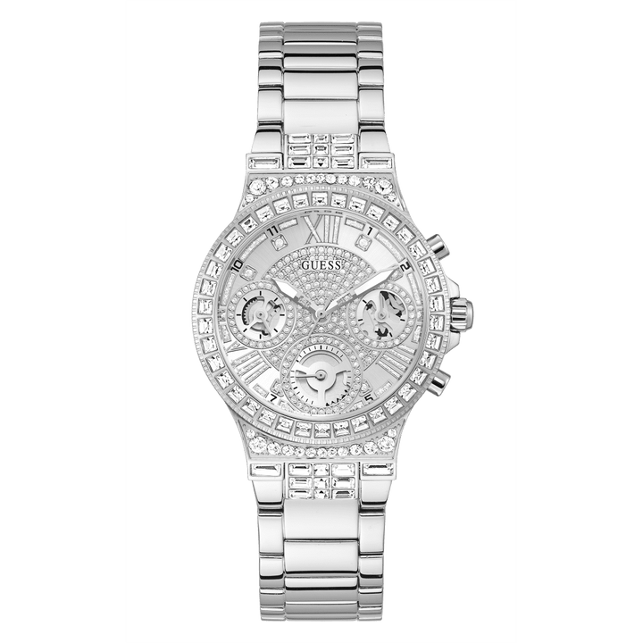 GUESS Ladies Silver Tone Multi-Function Watch